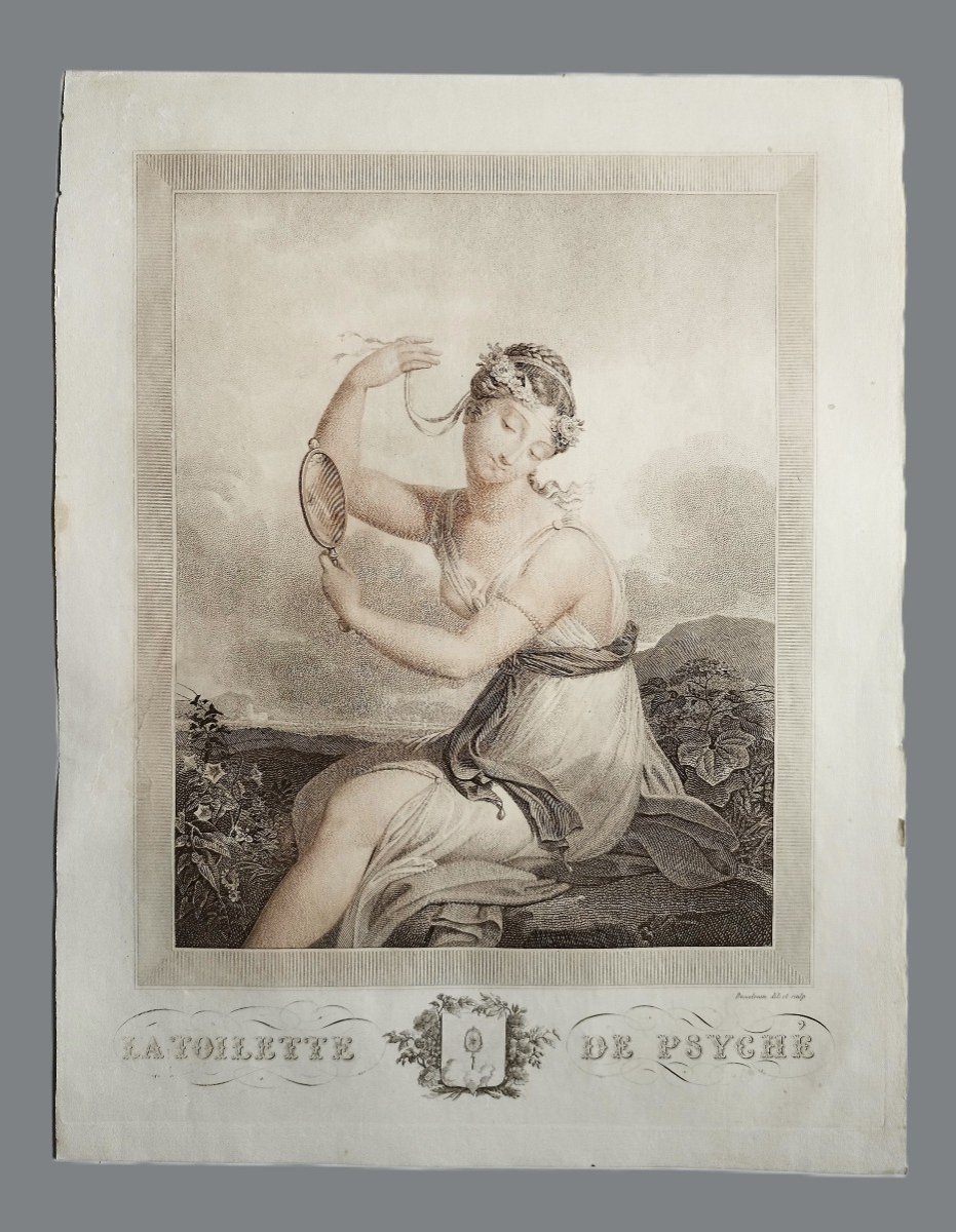 Psyché Gravure Mythologique époque Empire Par Bosselman 19ème-photo-2