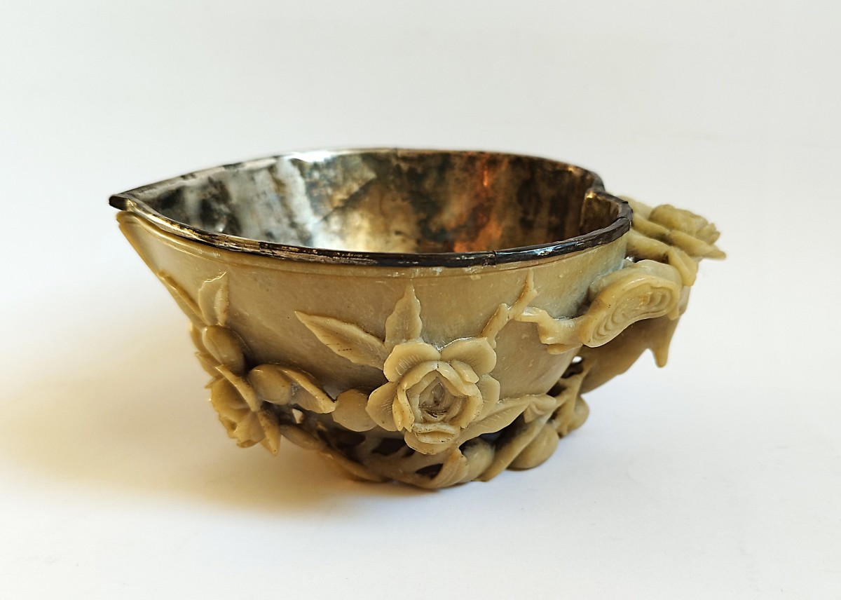 China Steatite And Silver Antique Cup