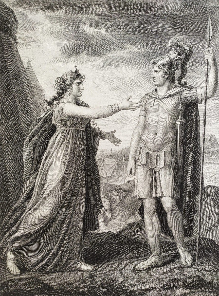 Mythological Etching Ariane And Alexandre After Gérard