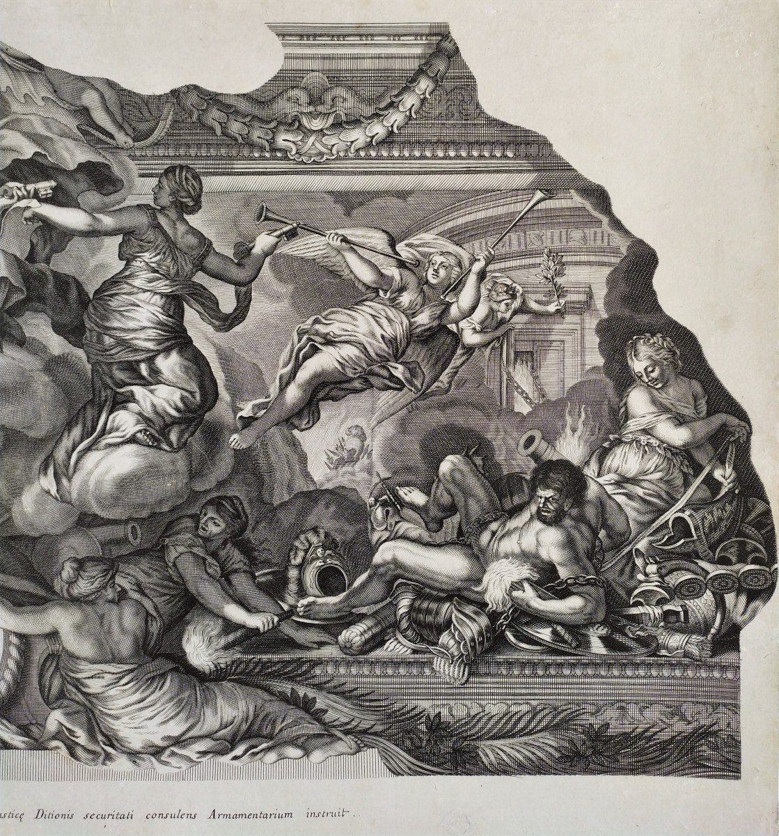 Barberini Palace Ceiling  Frescoes Engraved By Giacomo De Rossi After Cortona Pair Engravings-photo-5