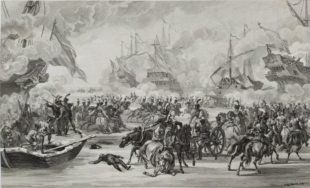 Naval Battle 19th Engraving