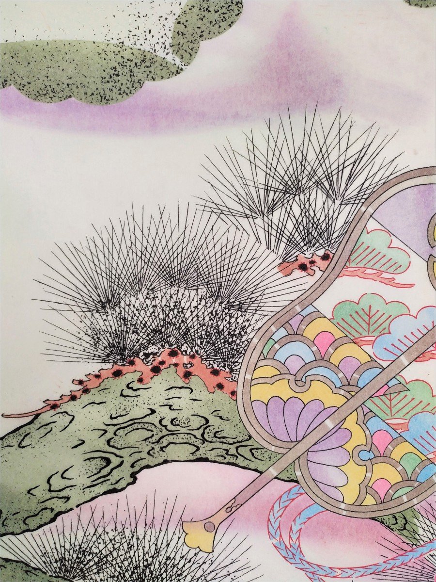 Japan Drawing Watercolour And Ink Pattern For Kimono Japanese Art-photo-5