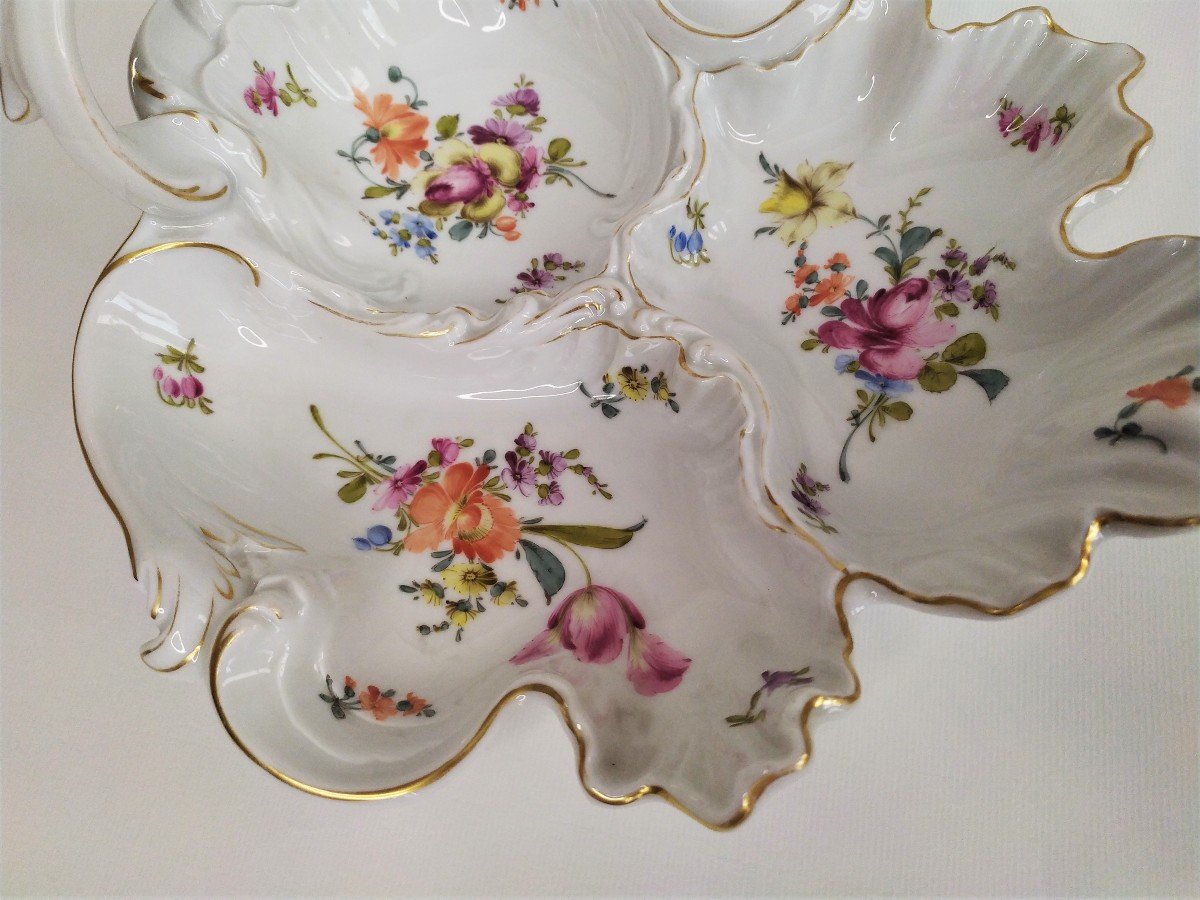 Hand Painted Porcelain Dish Dresden Saxe-photo-5