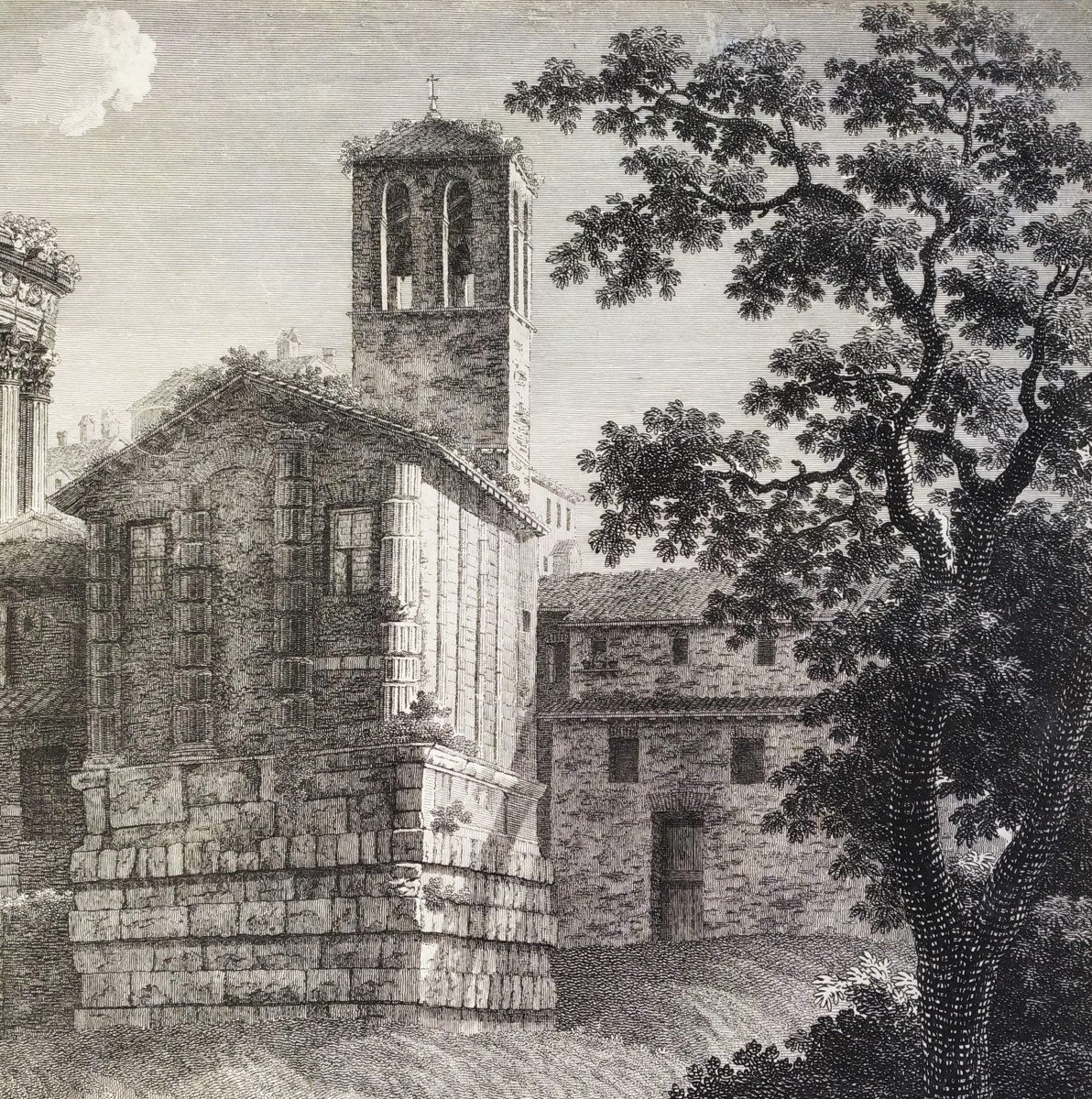  Architecture Etching Italy Roma Temple 18th C-photo-4