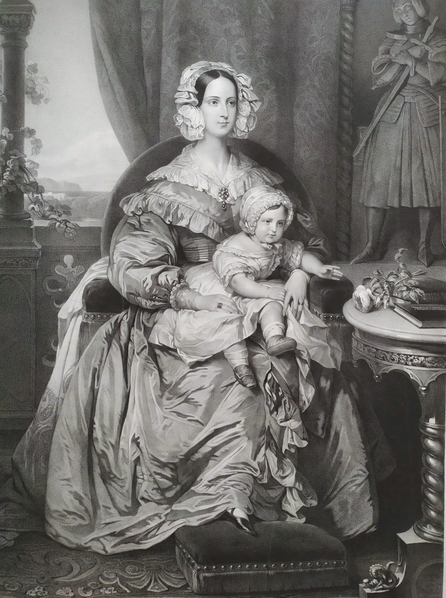 Marie d'Orléans  Par Henri Grévedon d'Après Winterhalter Famille Royale-photo-2