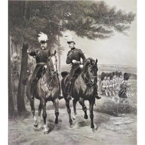 Edward VII In Aldershot Photogravure 19th C