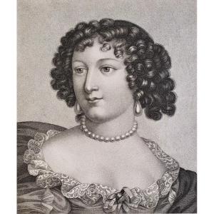 Portrait Of Louise De La Vallière Engraving