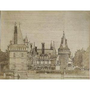 Maintenon Castle Architecture Drawing By H.hoyeau