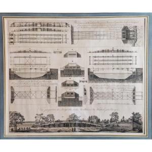 Carl Friedrich Von Wiebeking The Bridge Over The Wertach Near Ehringen In Bavaria Engraving