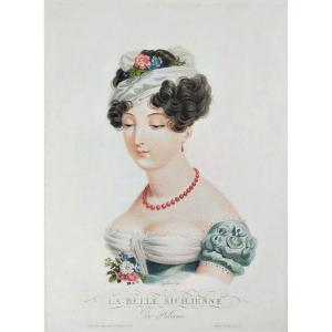 Sicilienne Italienne Gravure d'époque Empire