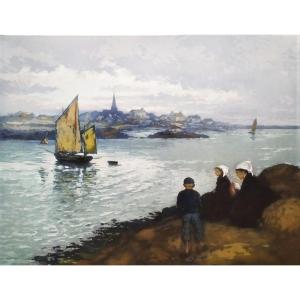 Paysage De Bretagne Par Manuel Robbe Gravure Eau-forte Aquatinte En Couleurs