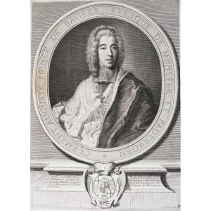 Clement Auguste Prince Of Bavaria Engraving After Joseph Vivien Etcing 18th C Old Print