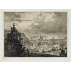 Engelmann Paysage De Rouen Lithographie 1823