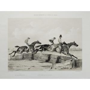 Horse Racing Horses After Alfred De Dreux Old Print