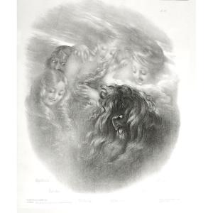 Darthula, Caïrbarn Collama ...Lithographies Mythologique d'Après Girodet -Trioson 19ème
