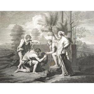 Gravure Néoclassique d'Après Poussin 19ème