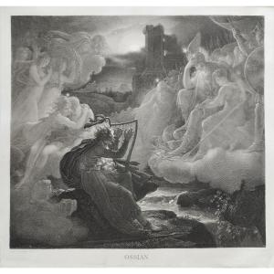 Ossian Gravure d'Après François Gérard 19ème