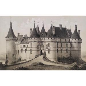 Château De Chaumont Lithographie XIX Par Victor Petit