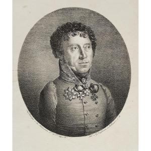 Lithographie Par Engelmann Portrait De Jos Schönschütz 19ème