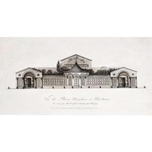 Bordeaux Oriental Baths Engraving  Architecture 19th C Old Print Etching