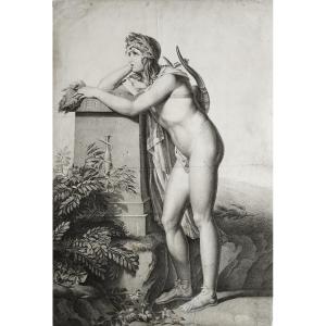 Orpheus Mythological Engraving  Pierre-narcisse Guérin  Empire Period Etching 19th C  Old Print