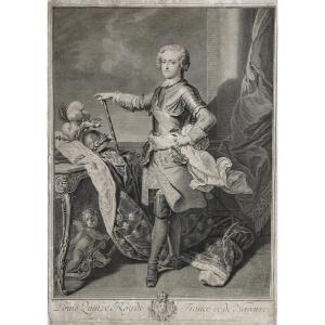 Louis XV  King Of France Engraving By Larmessin After Van Loo 18th C Etching Old Print