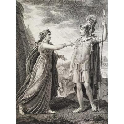 Gravure Mythologique Ariane et Alexandre d'Après Gérard