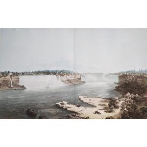 Vue Panoramique Les Chutes Du Niagara Gravure d'Après Sebron Paysage Américain