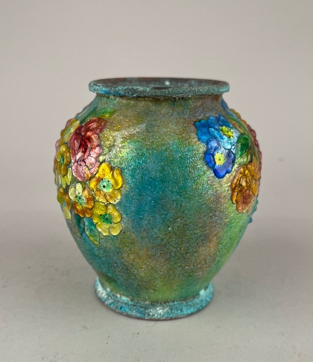 Fauré. Enamelled Vase, XXth Century-photo-4