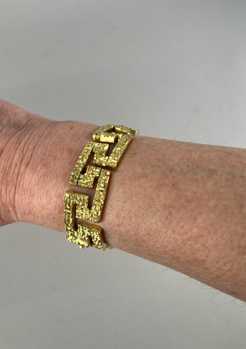 Zolotas. 18k Gold Bracelet With Greek Patterns.-photo-4