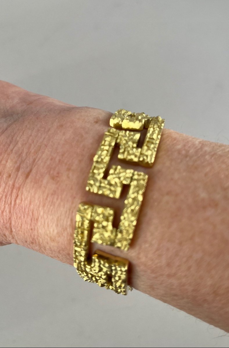 Zolotas. 18k Gold Bracelet With Greek Patterns.-photo-1