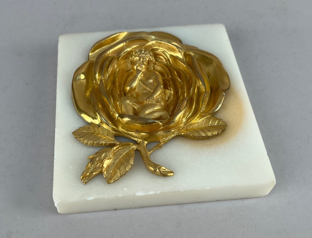 Empire Period Marble And Gilt Bronze Paperweight-photo-2