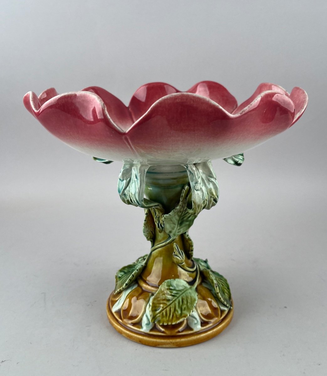 Flower Shaped Barbotine Cup Circa 1900-photo-4