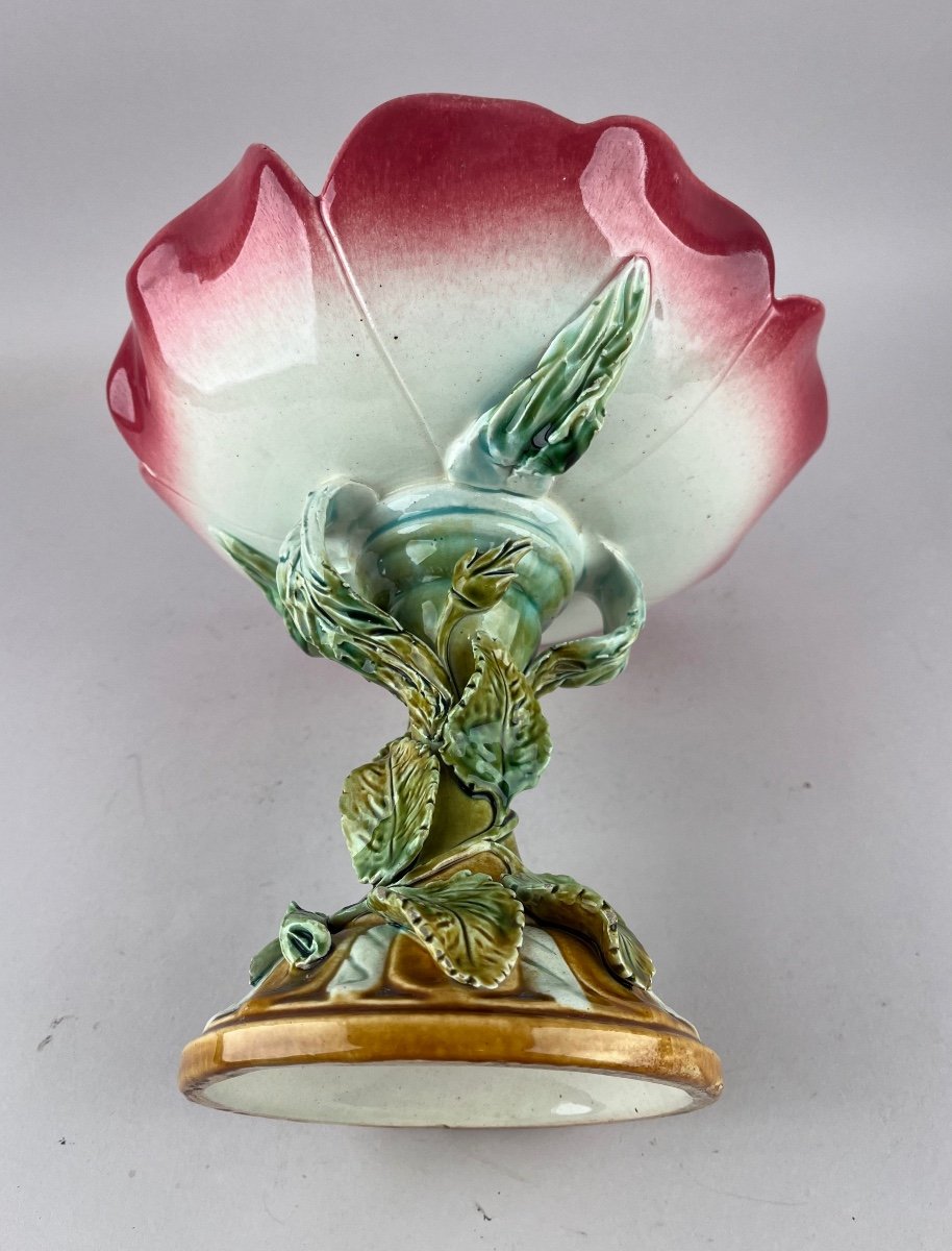 Flower Shaped Barbotine Cup Circa 1900-photo-3