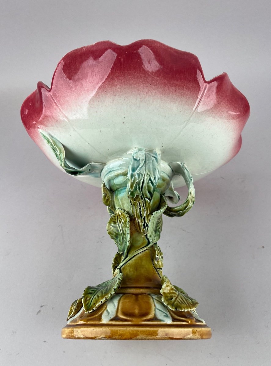 Flower Shaped Barbotine Cup Circa 1900-photo-4