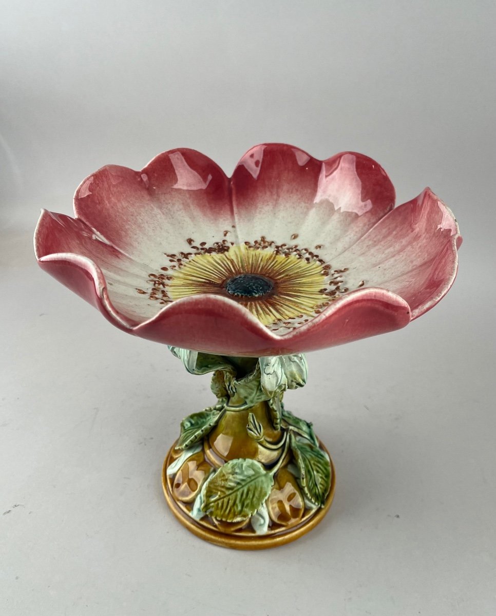 Flower Shaped Barbotine Cup Circa 1900-photo-6