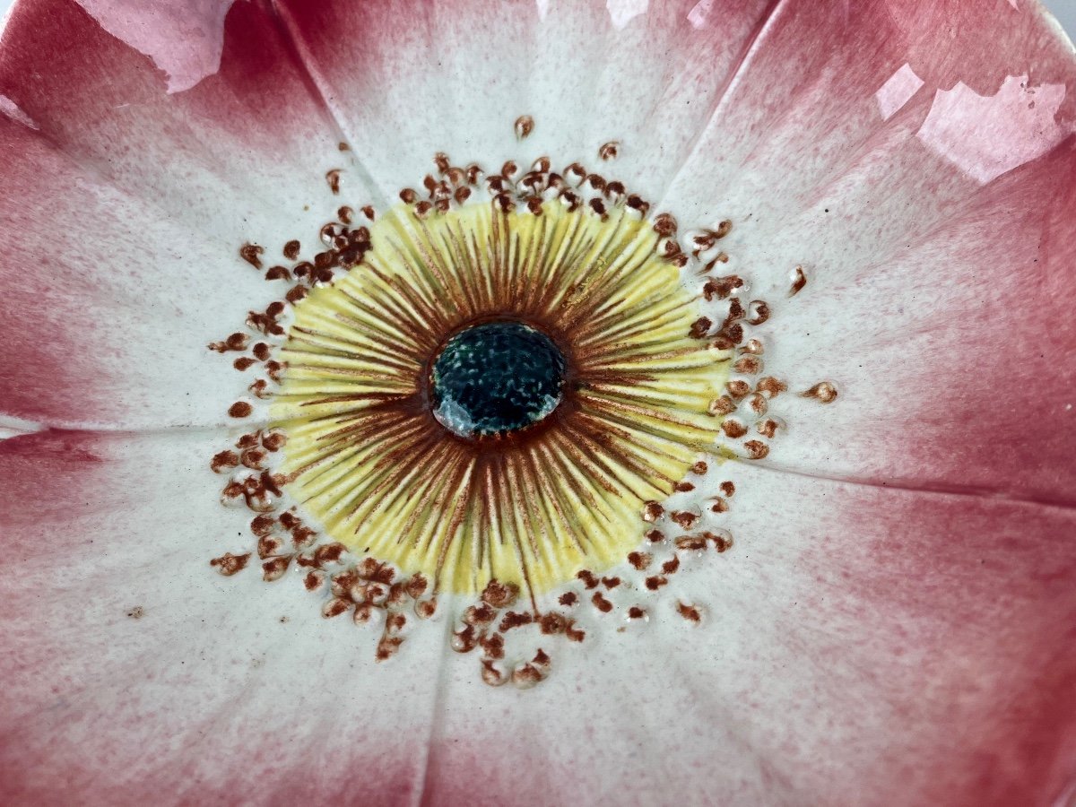 Flower Shaped Barbotine Cup Circa 1900-photo-8