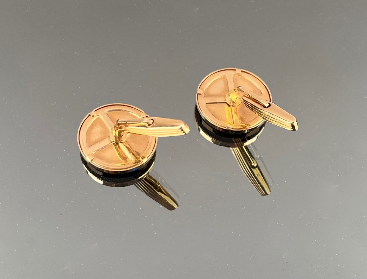 Pair Of Cufflinks With Gold Francs-photo-4