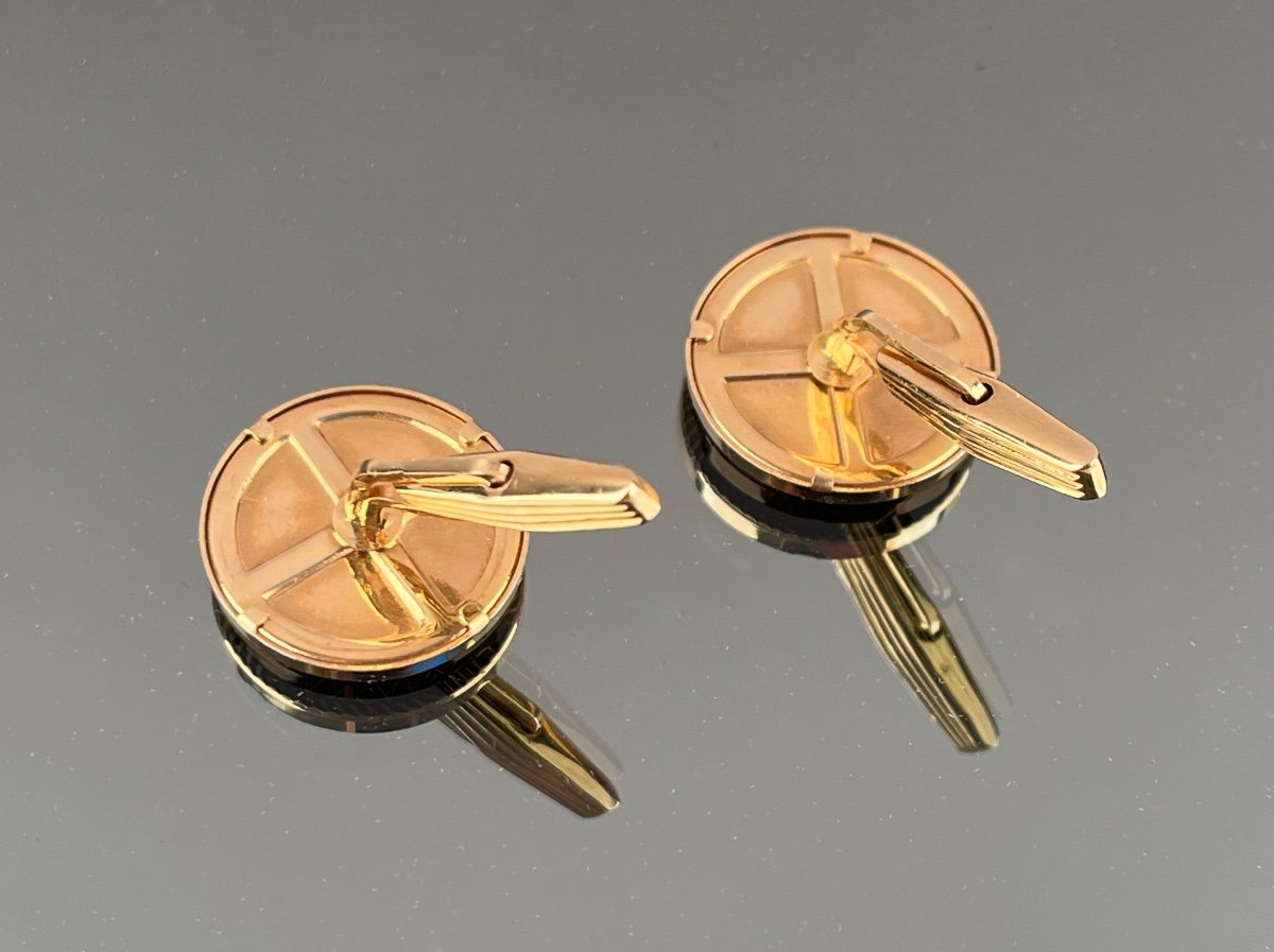 Pair Of Cufflinks With Gold Francs-photo-2