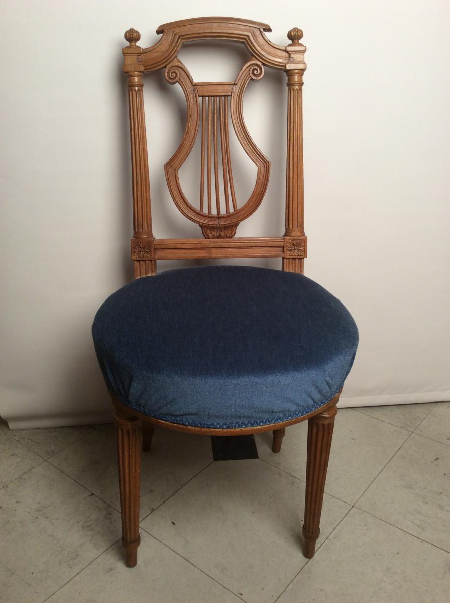 Pair Of Louis XVI Lyre Chairs-photo-2