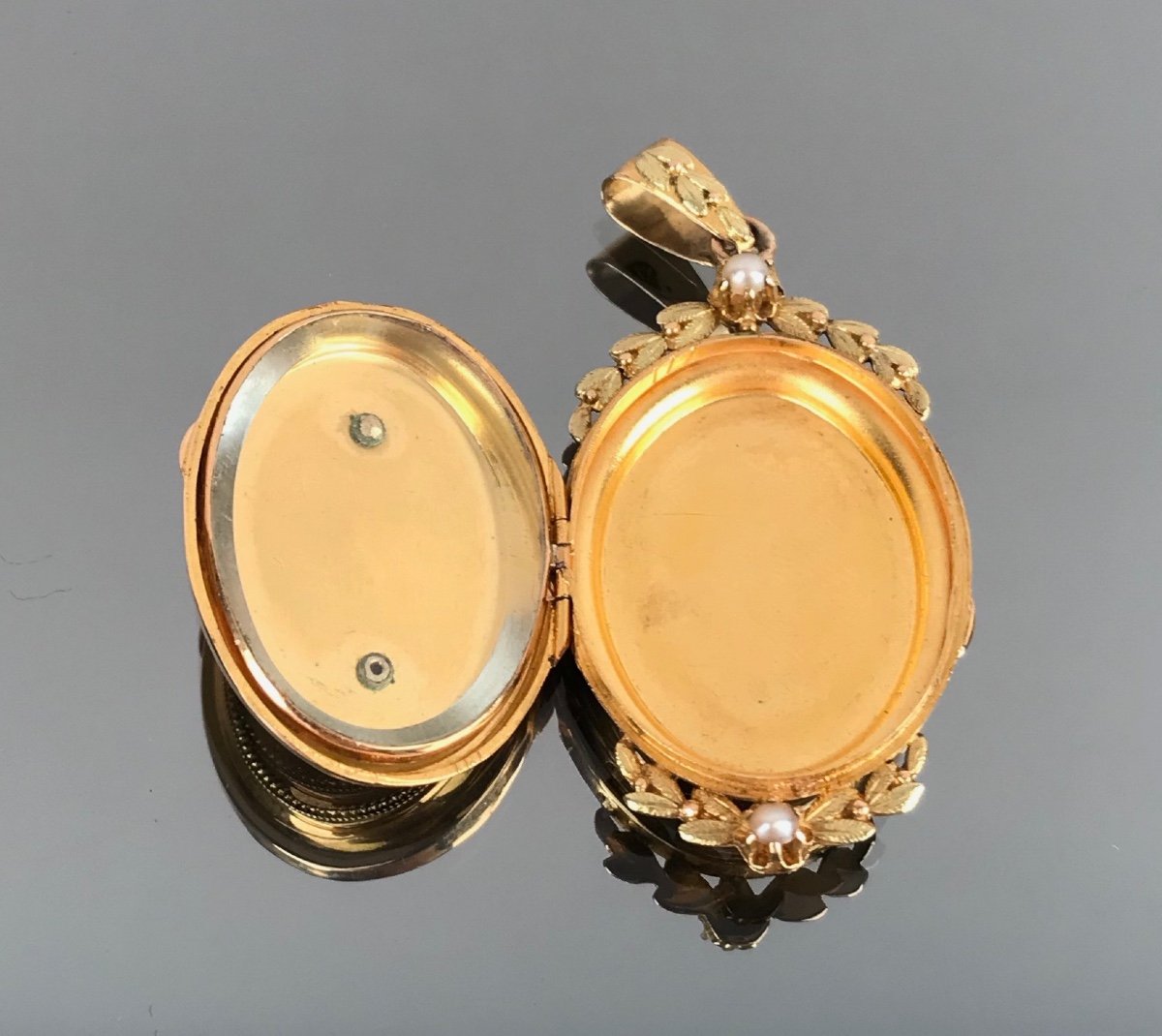 Gold Pendant Inset With Natural Pearls Second Half Of XXth Century-photo-2