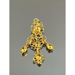 Girandole Pendant In Gold And Diamonds Eighteenth Century