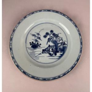 18th Century Chinese Blue Porcelain Plate  