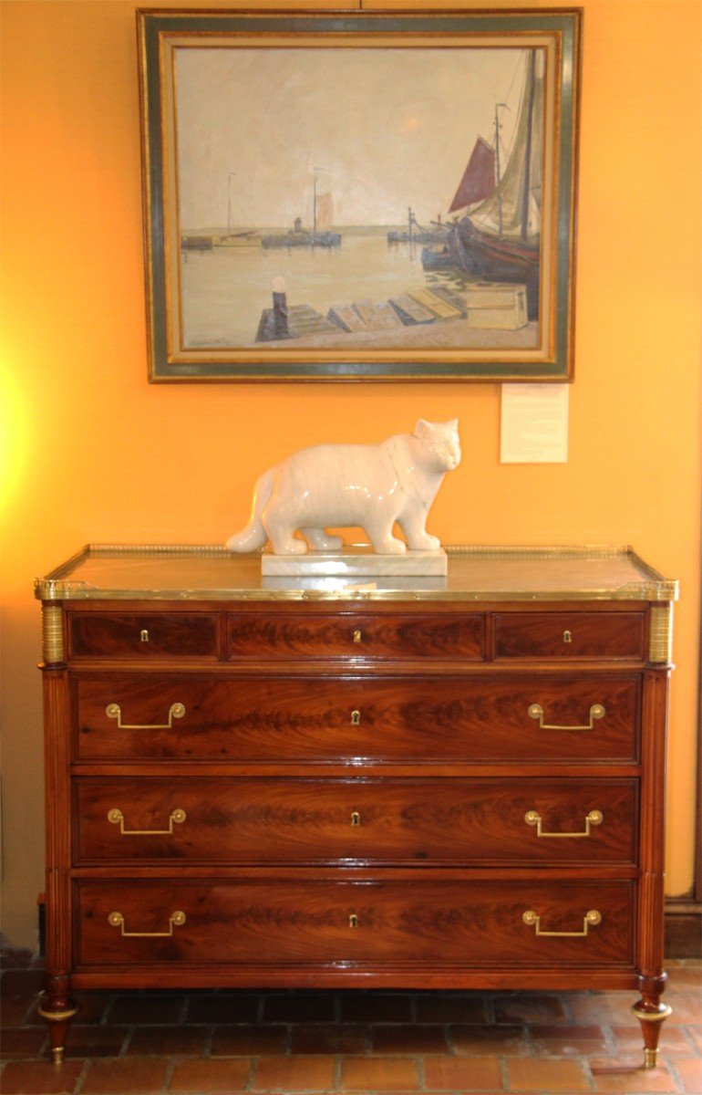 Commode D’époque Louis XVI, Estampillée Jean-jacques Pafrat ( ?-1793)-photo-3