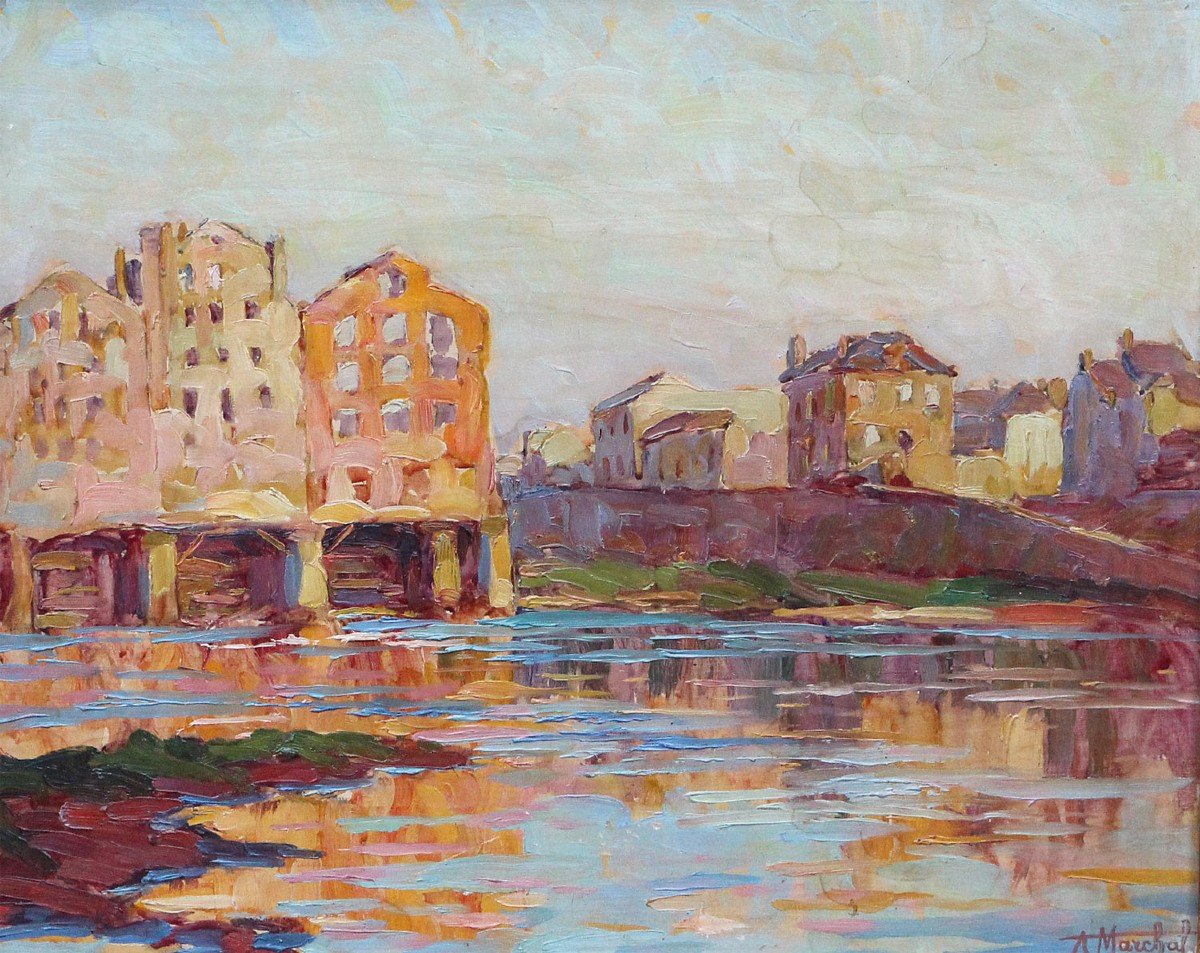 Achille Gaston Marchal (1874 –xxème) Meaux, Les Moulins De L’échelle (circa 1910) 