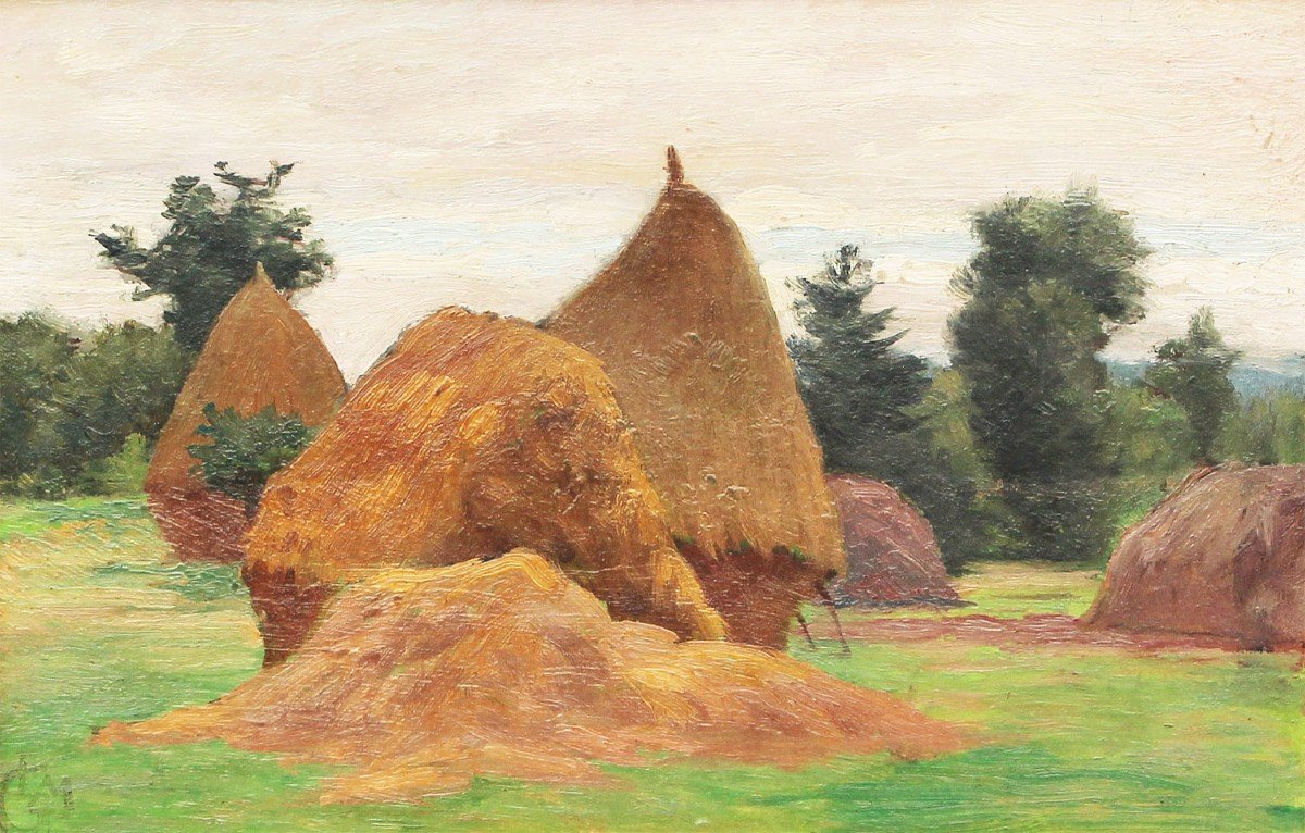 Léo Gausson (1860-1944) Haystacks, Circa 1900 