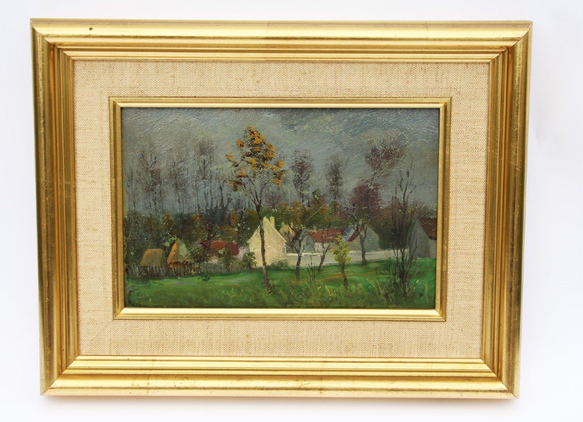 Léo Gausson (1860-1944) Village,  (très Probablement Gouvernes Près De Lagny Sur Marne)-photo-2