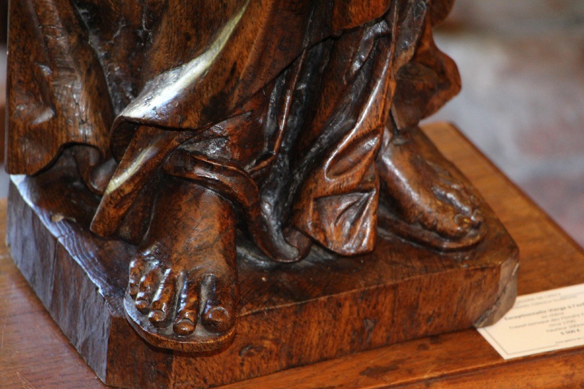 Important Virgin And Child In Carved Oak. 18th Century-photo-2