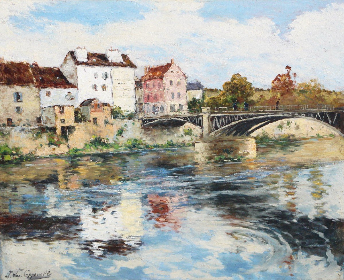 Jacques Van Coppenolle (1978-1915) Le Pont Et La Rue Des Pelletiers à La Ferté-sous-jouarre 