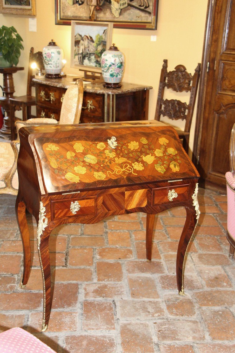 Bureau De Pente D’époque Louis XV, Estampillé,  Antoine Mathieu Criard-photo-2